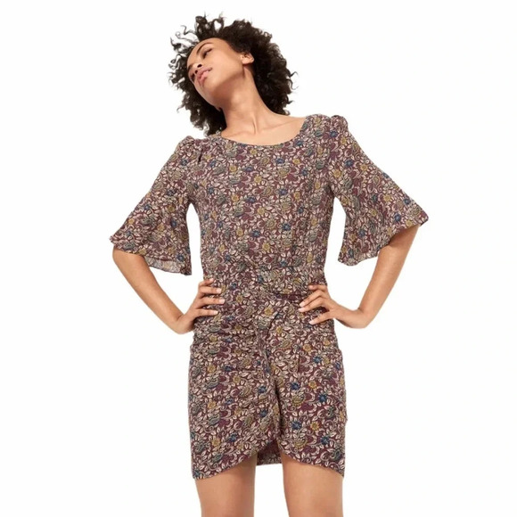 BA&SH “Child” Floral Print Flared Sleeve DRESS EUC - Picture 2 of 7